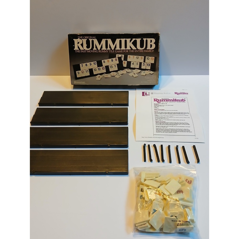 Rummikub Original Fast Moving Rummy Tile Game 1980 Pressman Complete No 400